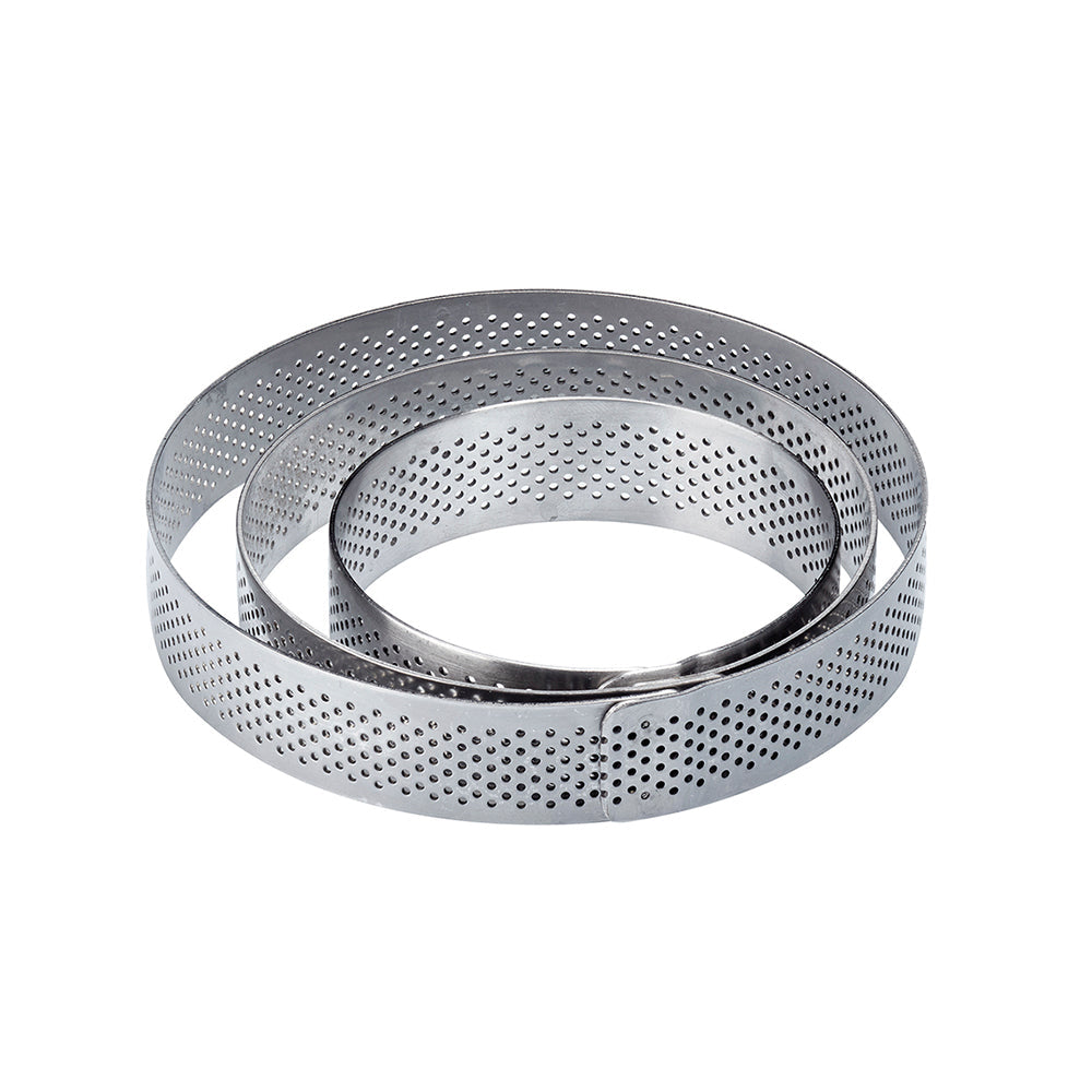 Round Micro-perforated S. Steel Pastry Ring Mold - Ø 90 x H 20 mm